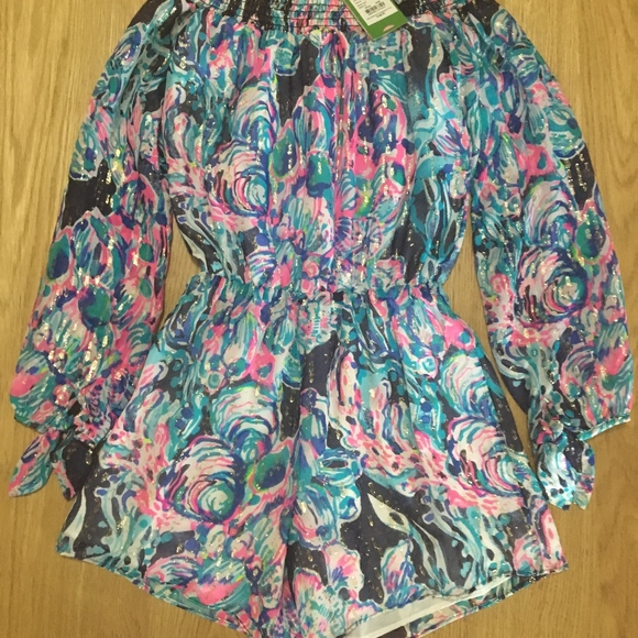 NWT Lilly Pulitzer Off Shoulder Myri Romper - Picture 2 of 5